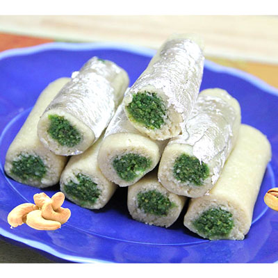 "Kaju Pista Roll - 1kg (Almond Sweets) - Click here to View more details about this Product